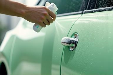 Spray écologique appliqué sur voiture